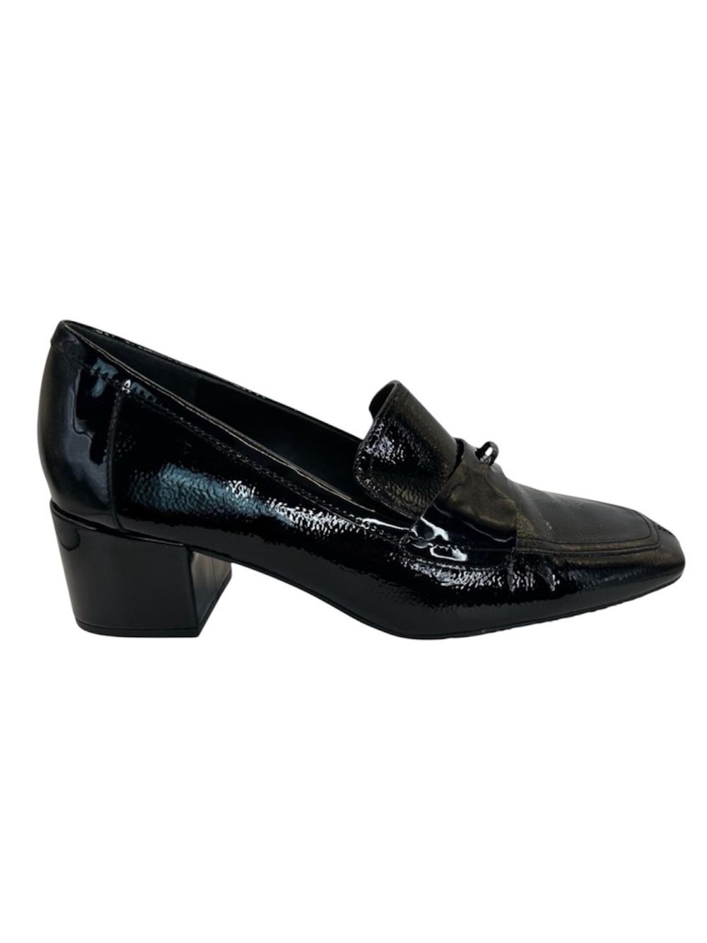 Donald Pliner Black Kressida Block Heel Loafers Size 9
